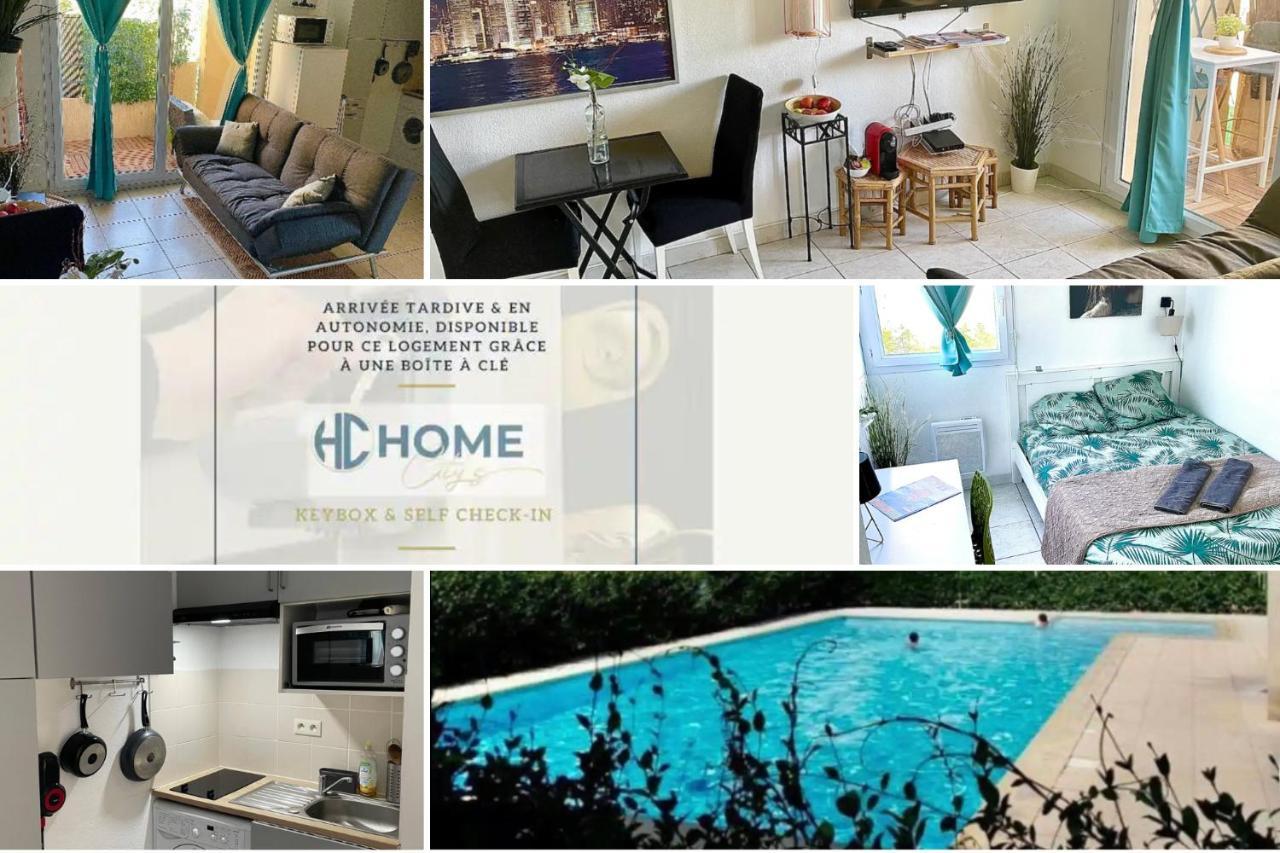 Апартаменты Appt Lumineux, Piscine, Wifi Монпелье Экстерьер фото